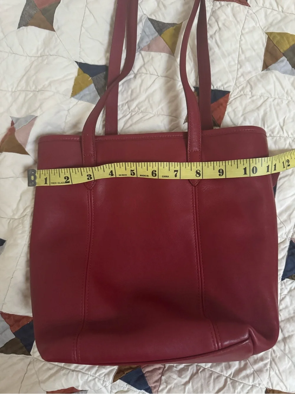 Coach Vintage Red Leather Tote Bag 9077